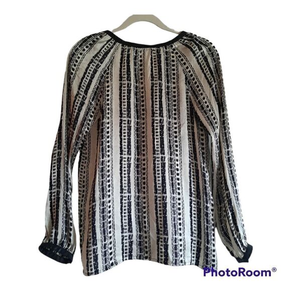 12th Street Cynthia Vincent Silk Leather Blouse - Picture 2 of 3